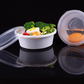 Upscale Frosted Round Take-out Containers - Microwaveable