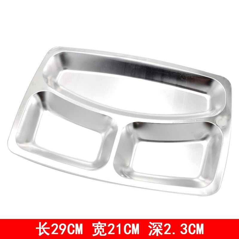 Stainless Steel Dinner Plate With Lid Student Fast Food Tray