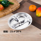 304 stainless steel snack plate thickened grid plate children's kindergarten student adult canteen fast food plate tableware - CokMaster