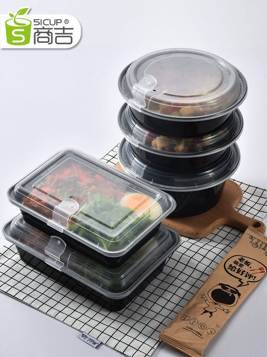 Buckle to-go box disposable fruit fishing salad round Box Lunch Box takeaway plastic box lunch box rectangular - CokMaster