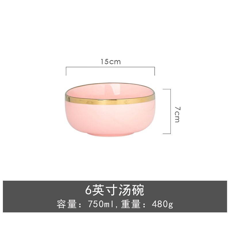 Ceramic Bowl household 2022 New Affordable Luxury Style Bowl single good-looking Rice Bowl plate tableware tableware plate set - CokMaster