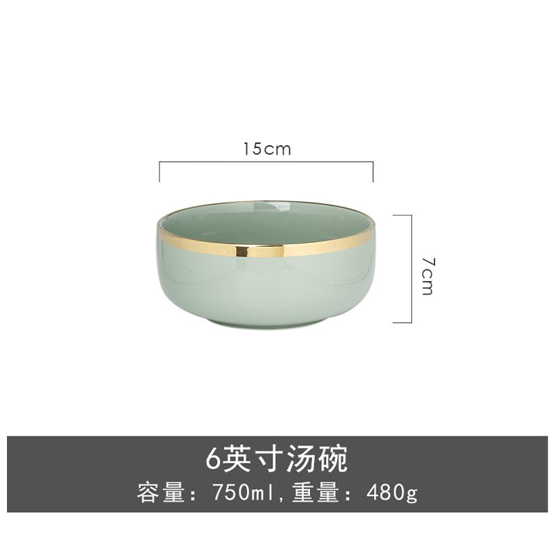 Ceramic Bowl household 2022 New Affordable Luxury Style Bowl single good-looking Rice Bowl plate tableware tableware plate set - CokMaster