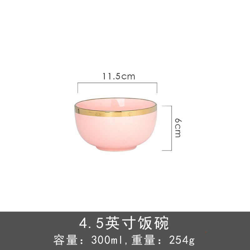 Ceramic Bowl household 2022 New Affordable Luxury Style Bowl single good-looking Rice Bowl plate tableware tableware plate set - CokMaster