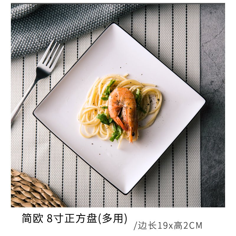 Creative Western food plate steak Nordic tableware ins style Japanese style dish white ceramic Internet celebrity household dinner plate plate - CokMaster