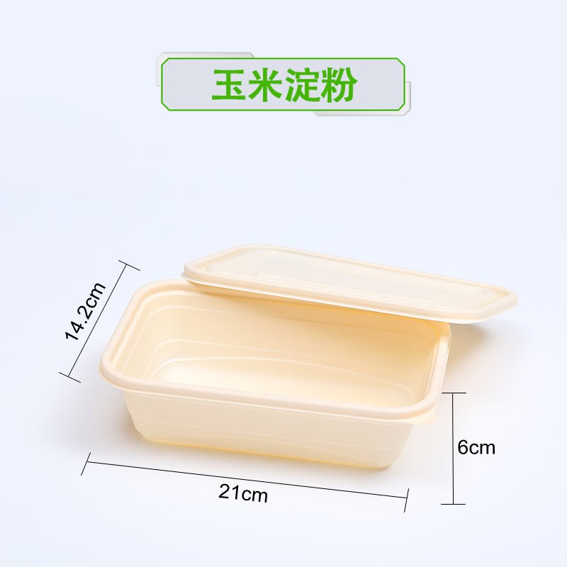 Disposable corn starch lunch box lunch box environmentally friendly degradable take out take away lunch box soup bowl starch-based tableware - CokMaster