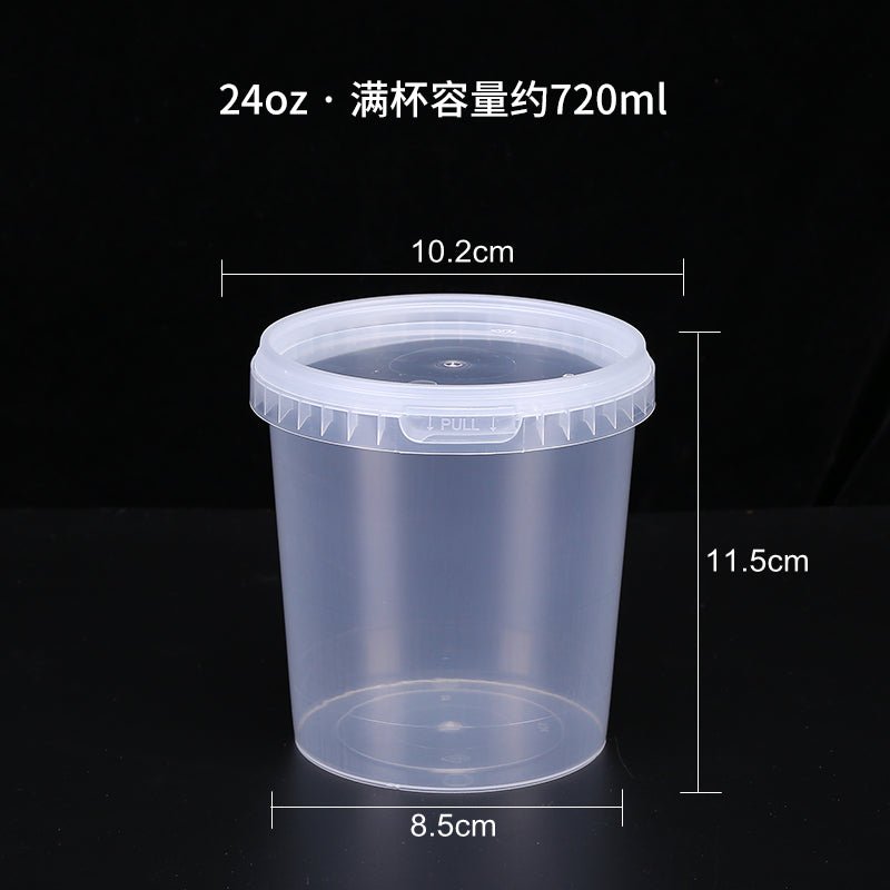 Disposable dessert soup bowl plastic thickened seal round to-go box porridge bucket takeaway lunch box with lid soup cups free shipping - CokMaster