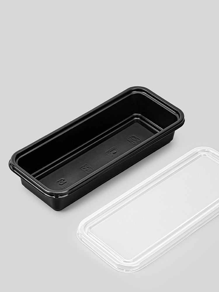 Disposable Lunch Box Japanese-style long to-go box three-grid rectangular takeaway sushi lunch box double-grid lunch box - CokMaster