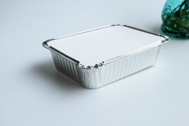 Disposable lunch box tin tray barbecue rectangular baked rice pasta box Bowl take out take away aluminum foil box barbecue box - CokMaster