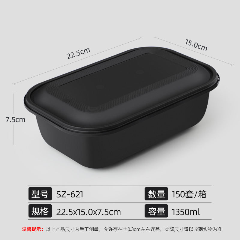 Disposable lunch box with lid rectangular high-end takeaway packing box plastic American fast food lunch box microwave - CokMaster