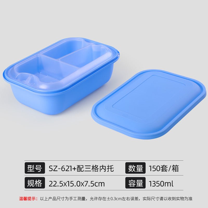 Disposable lunch box with lid rectangular high-end takeaway packing box plastic American fast food lunch box microwave - CokMaster