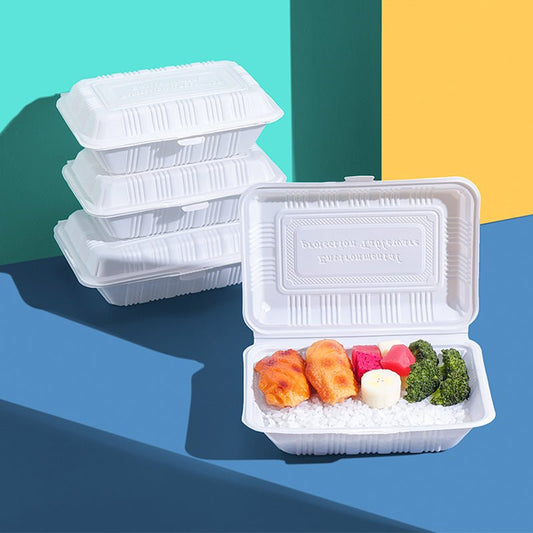 Disposable one-piece lunch box plastic takeaway fast food roast meat to-go box Braised Chicken Rice Noodles environmentally friendly fried rice lunch box - CokMaster