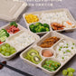Disposable to-go box three grids and four grids five-grid Lunch Box takeaway multi-grid lunch box environmentally friendly degradable pulp plate - CokMaster