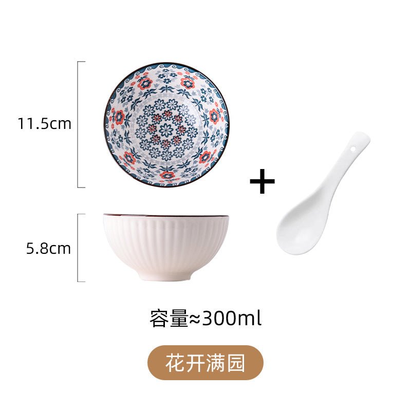 Good-looking Japanese style tableware ceramic dining rice bowl household particularly beautiful 2023 new bowl and dish set - CokMaster