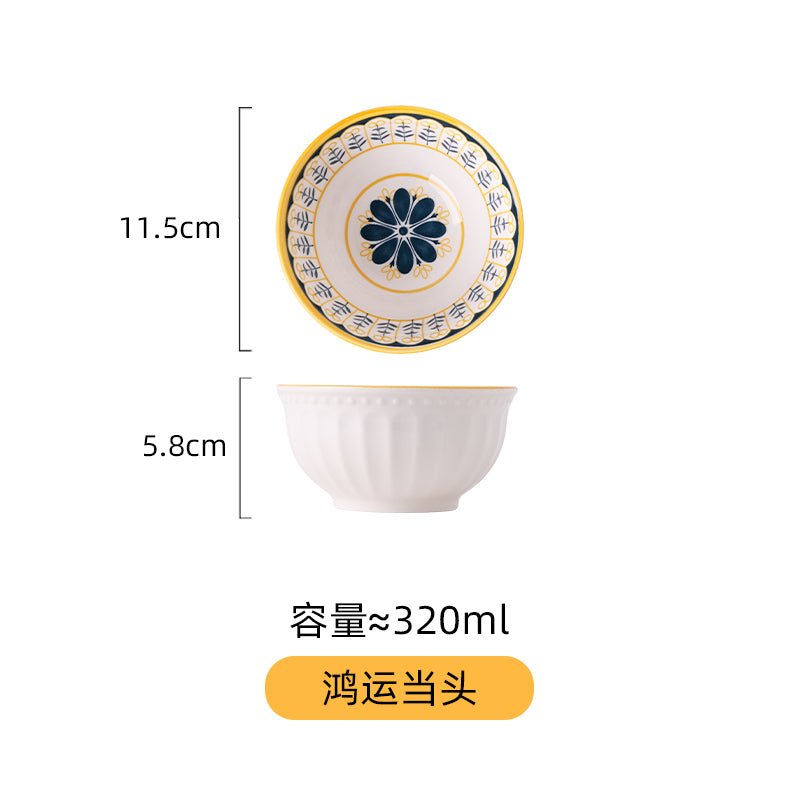 Good-looking Japanese style tableware ceramic dining rice bowl household particularly beautiful 2023 new bowl and dish set - CokMaster