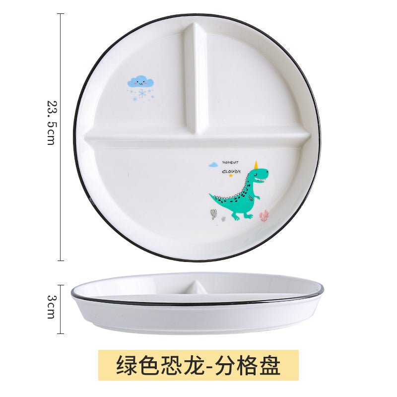 Grid 211 fat reduction plate household breakfast separation tableware children's ceramic weight loss quantitative plate three grid food dispatch disk - CokMaster