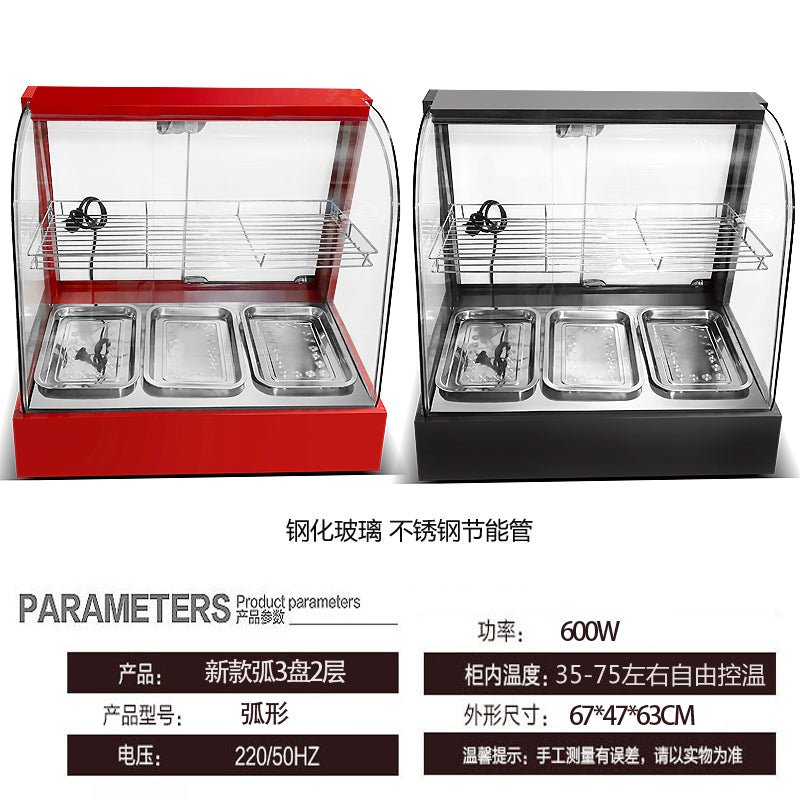 Heated display cabinet commercial heating thermostat food display cabinet small desktop egg tart chestnut bread drink deli cabinet - CokMaster