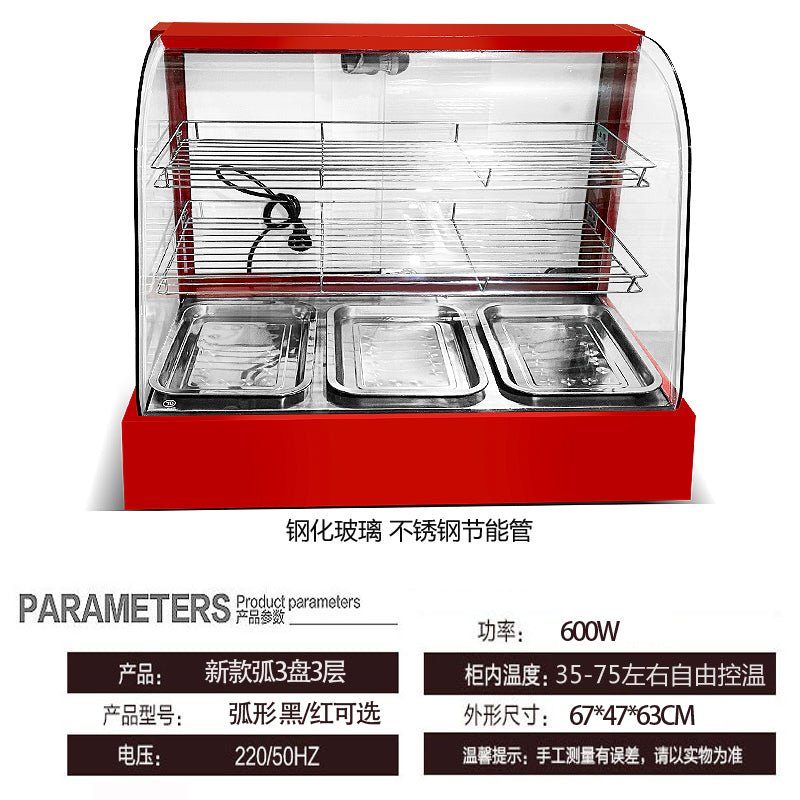 Heated display cabinet commercial heating thermostat food display cabinet small desktop egg tart chestnut bread drink deli cabinet - CokMaster