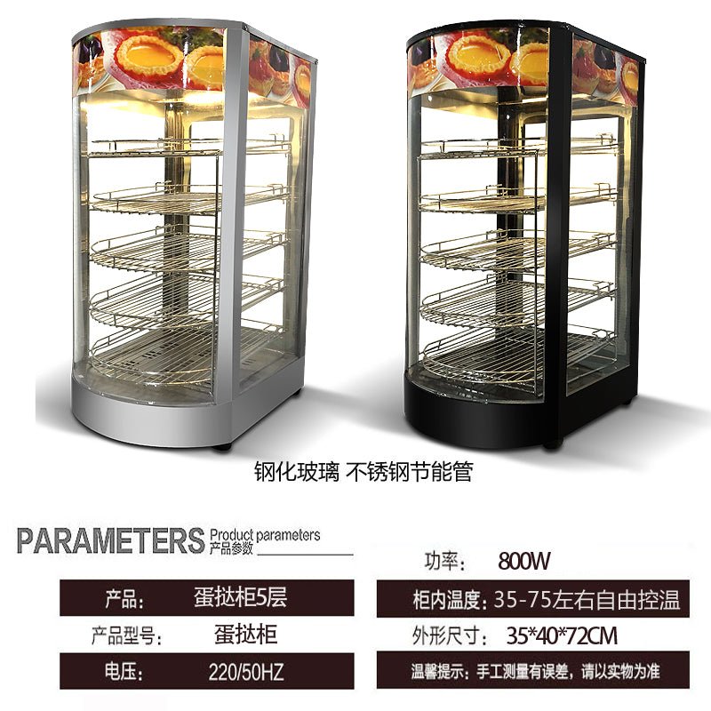 Heated display cabinet commercial heating thermostat food display cabinet small desktop egg tart chestnut bread drink deli cabinet - CokMaster