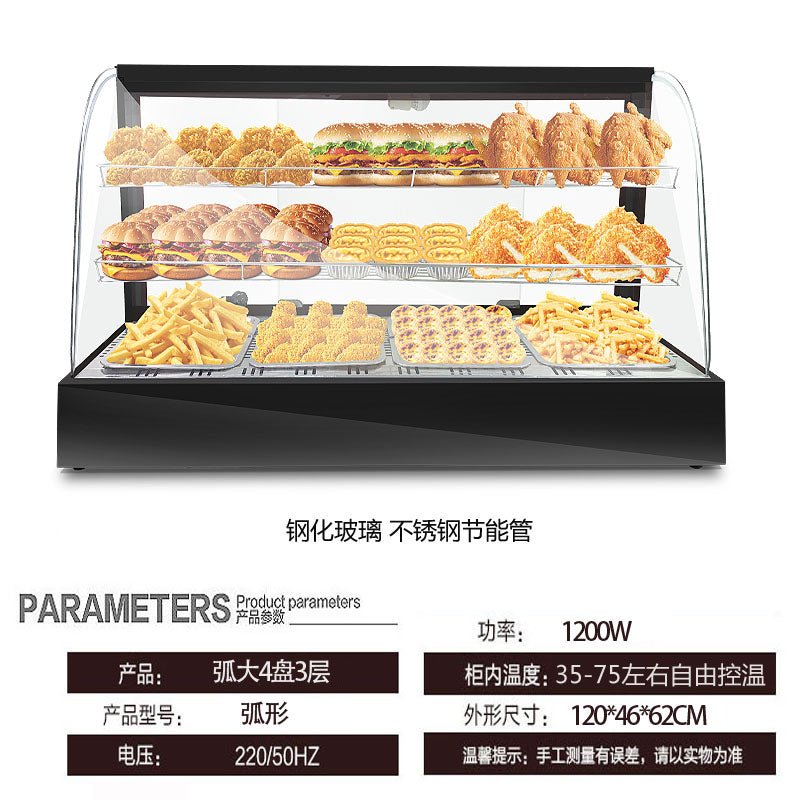 Heated display cabinet commercial heating thermostat food display cabinet small desktop egg tart chestnut bread drink deli cabinet - CokMaster