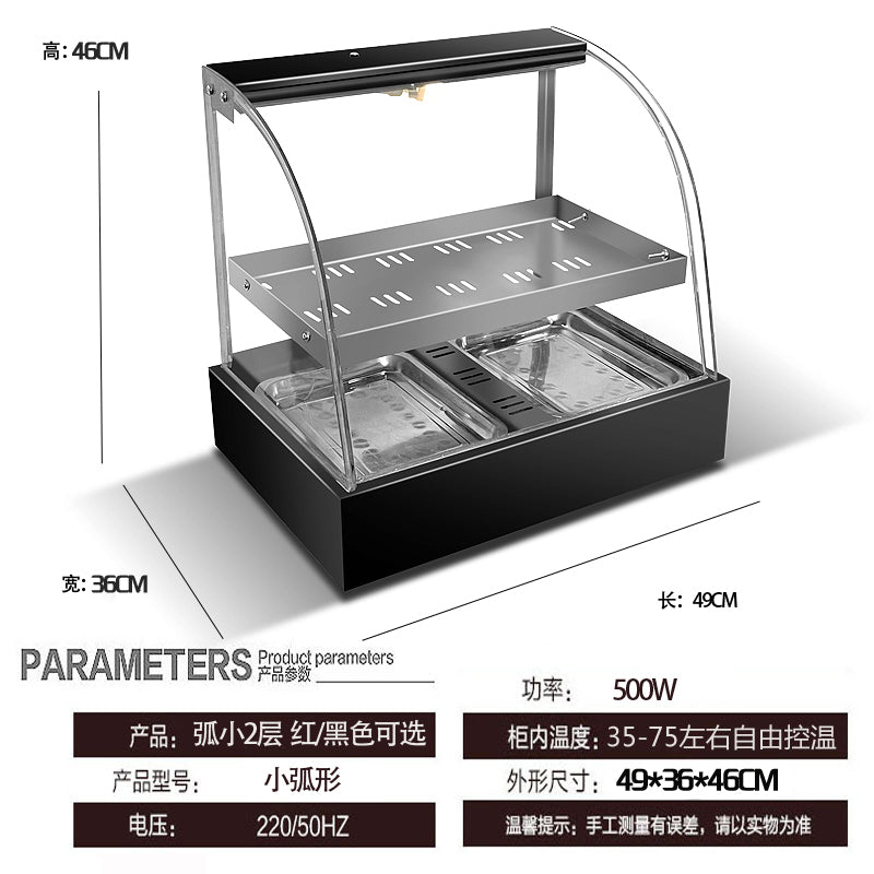 Heated display cabinet commercial heating thermostat food display cabinet small desktop egg tart chestnut bread drink deli cabinet - CokMaster