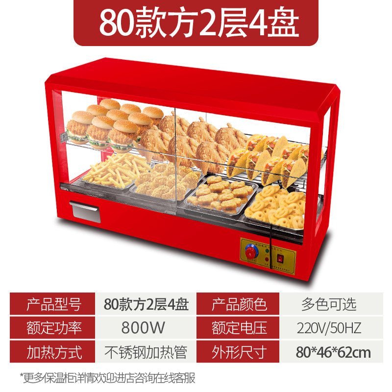 Heated display cabinet commercial heating thermostat food display cabinet small desktop egg tart chestnut bread drink deli cabinet - CokMaster