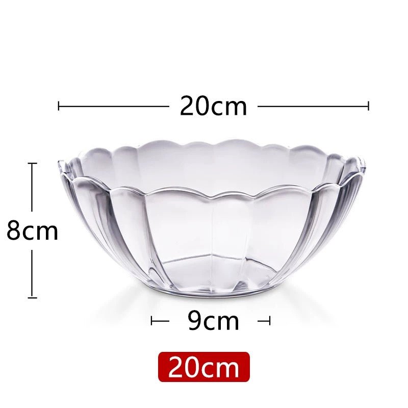 High-end restaurant transparent salad bowl plastic drop-resistant round tea bowl acrylic rubber cup vegetable bowl PC hand wash bowl - CokMaster