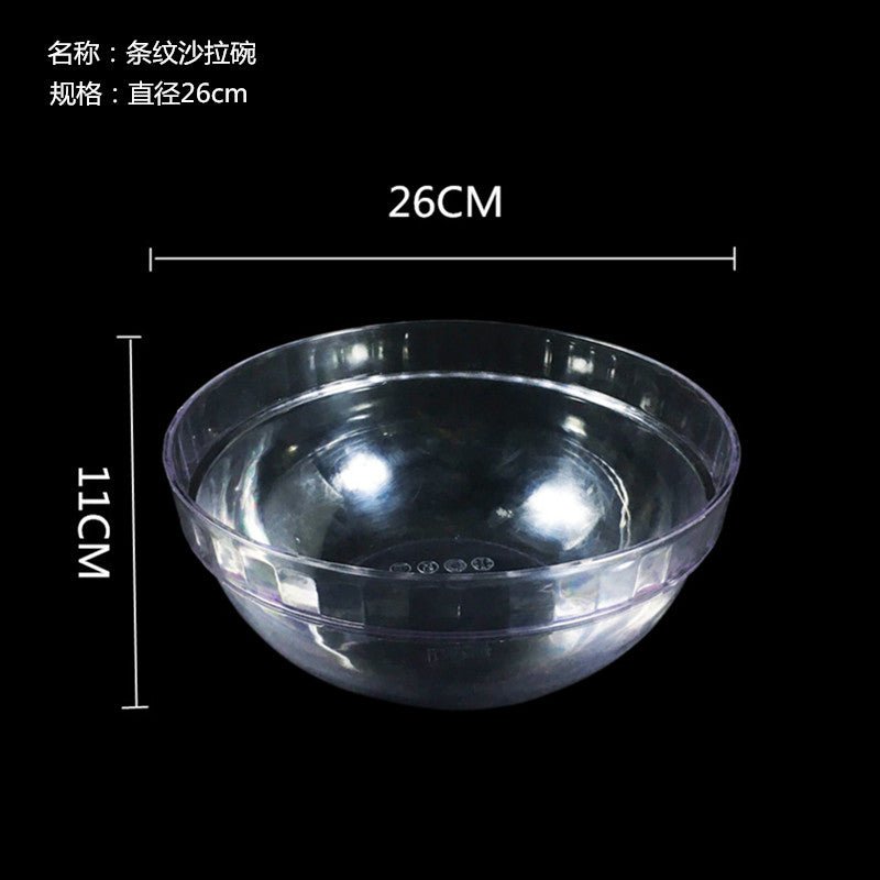 High-end restaurant transparent salad bowl plastic drop-resistant round tea bowl acrylic rubber cup vegetable bowl PC hand wash bowl - CokMaster