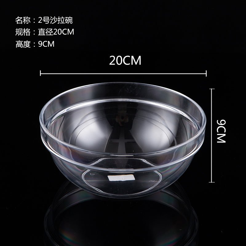 High-end restaurant transparent salad bowl plastic drop-resistant round tea bowl acrylic rubber cup vegetable bowl PC hand wash bowl - CokMaster