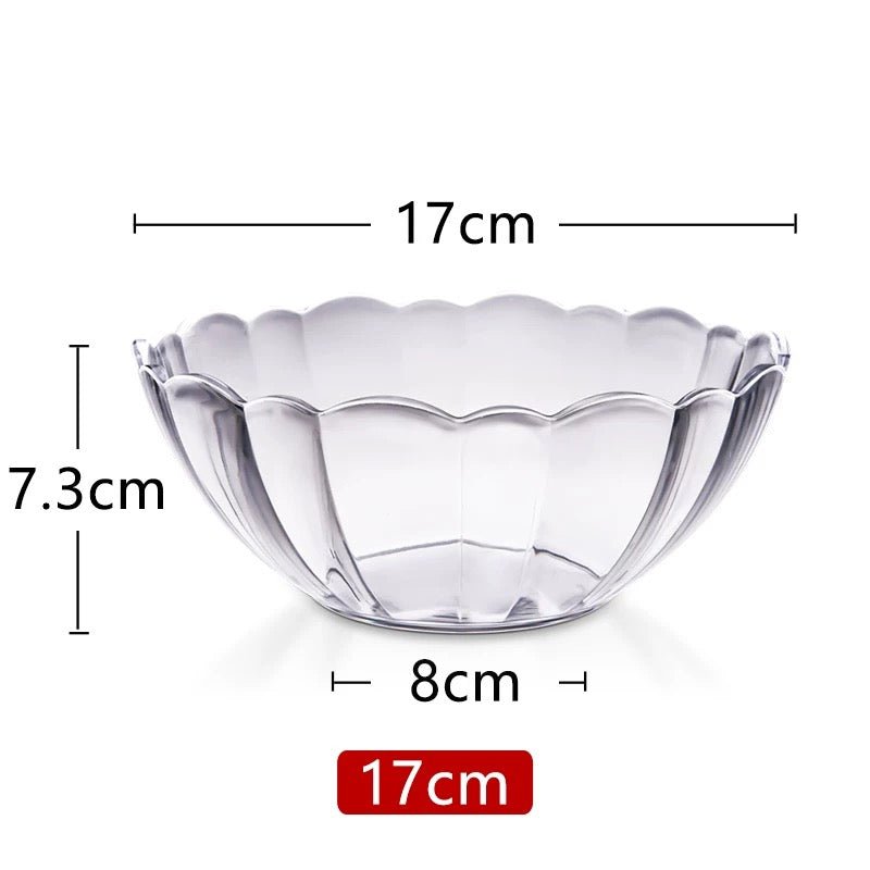 High-end restaurant transparent salad bowl plastic drop-resistant round tea bowl acrylic rubber cup vegetable bowl PC hand wash bowl - CokMaster