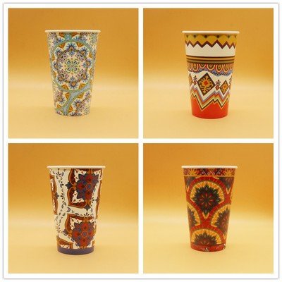 Milk tea retro Xinjiang style thickened 500/700ML high temperature resistant coffee custom drink cup (disposable, provide customizated) - CokMaster