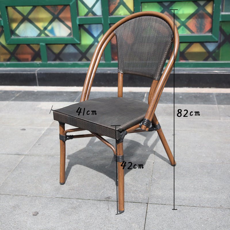 Outdoor chair courtyard balcony commercial stall coffee restaurant dessert milk tea shop simple leisure aluminum alloy rattan chair - CokMaster