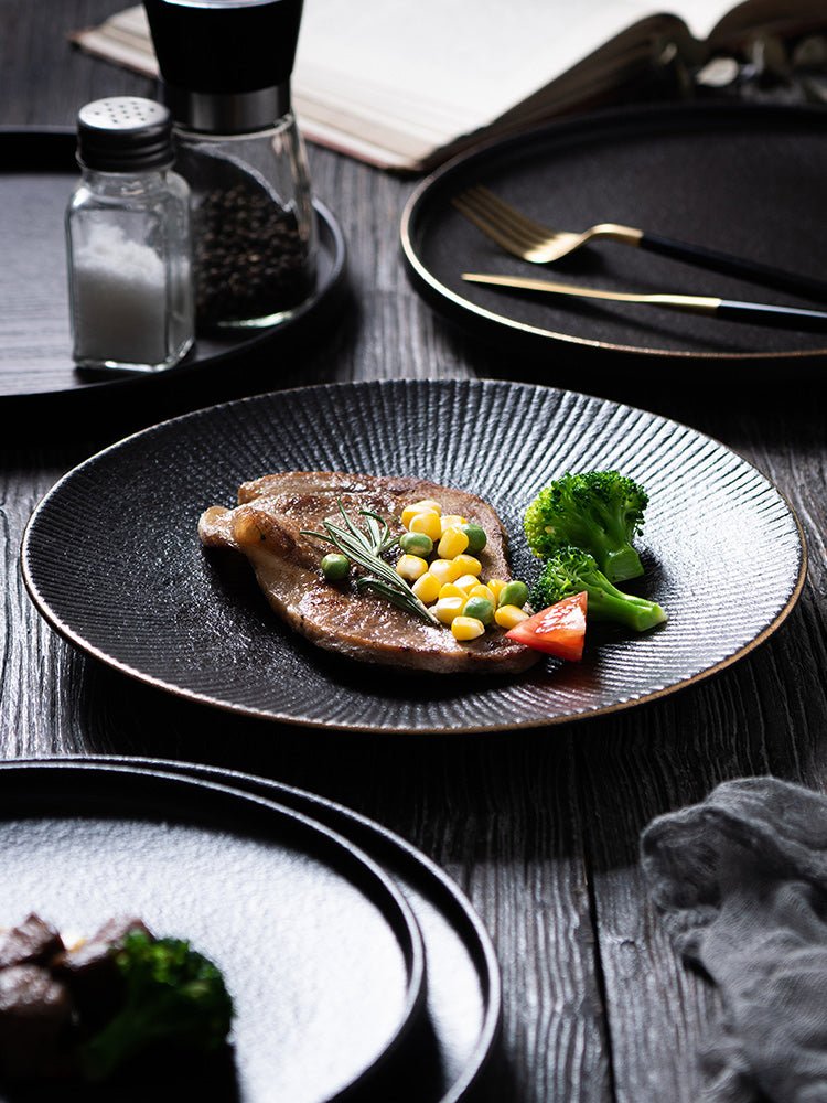 Steak plate home creative Western food plate high sense Japanese style tableware plate bowl large dinner plate 2022 New Breakfast - CokMaster