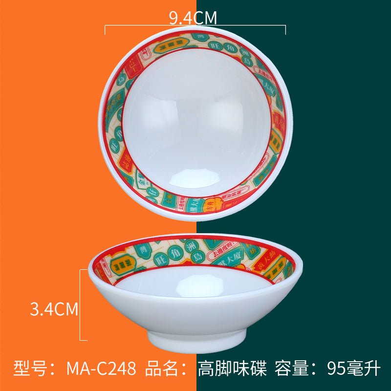 Tea Ice Hall Hong Kong style tea restaurant tableware customized melamine national fashion tableware Hong Kong style meal over rice bowls and plates Snack Bowl - CokMaster